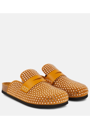 JW Anderson Crystal-embellished suede slippers