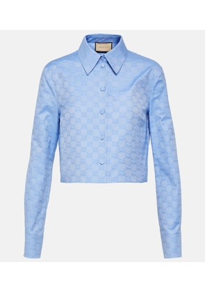 Gucci GG cropped cotton Oxford shirt