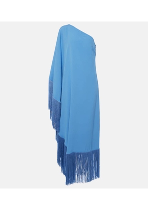Taller Marmo Spritz fringed crêpe cady gown