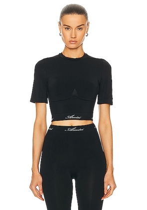 Amiri Seamless Short Sleeve Top in Black - Black. Size L/XL (also in ).