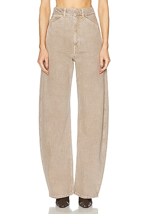 Lemaire High Waisted Curved Wide Leg in Denim Snow Beige - Beige. Size 40 (also in ).