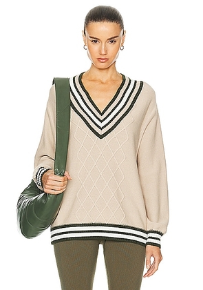 THE UPSIDE Pilot Louie Sweater in Pebble - Tan. Size S (also in M, XS).