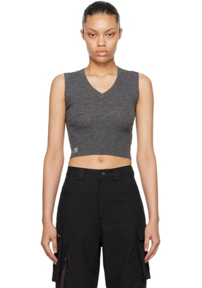 Fax Copy Express Gray Cropped Vest