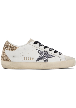 Golden Goose White & Gold Super-Star Classic Sneakers