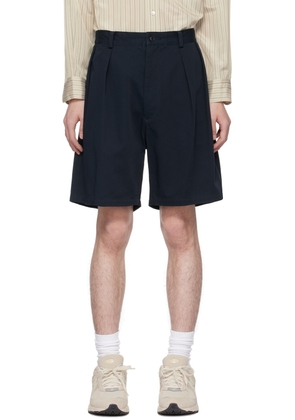 YLÈVE Navy Pleated Shorts