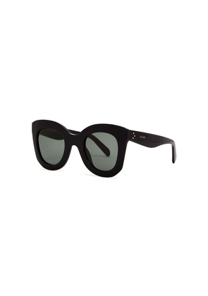 Celine - Oversized Sunglasses Black, Green Lenses, Designer-stamped Arms, 100% UV Protection - Black And Grey