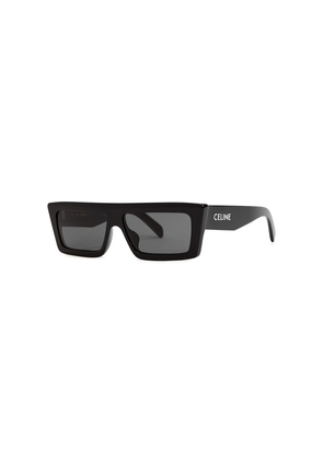 Celine - D-frame Sunglasses Black, Dark Grey Lenses, Designer-stamped Arms, 100% UV Protection