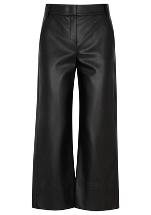 S Max Mara Soprano Cropped Faux Leather Trousers - Black - XS (UK6 / XS)