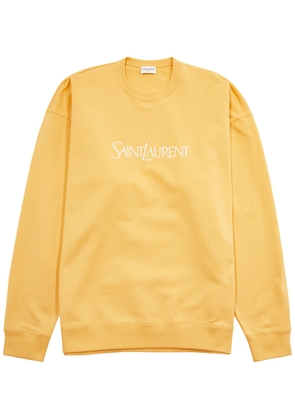 Saint Laurent Logo-embroidered Cotton Sweatshirt - Yellow - M