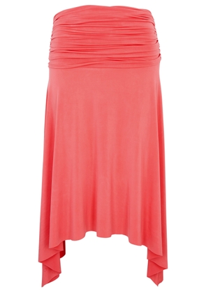 Siedres Mimi Ruched Stretch-jersey Skirt - Coral - L (UK14 / L)