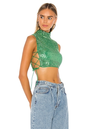 h:ours 21 Crop Top in Green. Size L, S, XL.