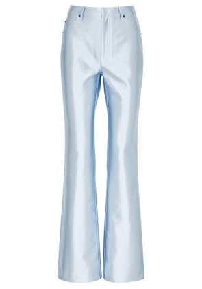 Rotate Sunday Straight-leg Satin Trousers - Light Blue - 38 (UK10 / S)