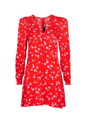 Rotate Sunday Floral-print Satin Mini Dress - Red - 40 (UK12 / M)