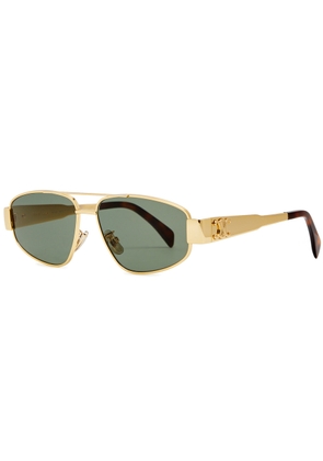 Celine Aviator-style D-frame Sunglasses - Gold