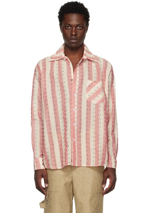 (di)vision Off-White & Red Striped Shirt