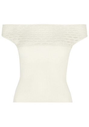 Gimaguas Avenue Cropped Knitted top - White - M (UK12 / M)