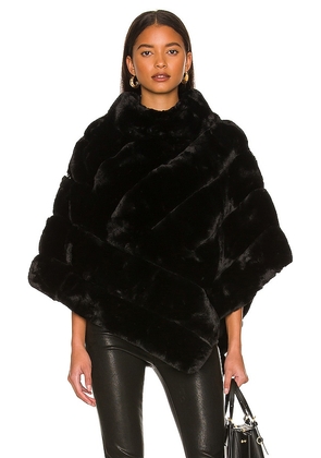Adrienne Landau Faux Fur Wrap in Black.