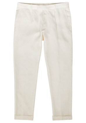 Boss Pepe Tapered-leg Linen Trousers - White - 46 (W30 / S)