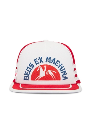 Deus Ex Machina Bareback Trucker Hat in Red.