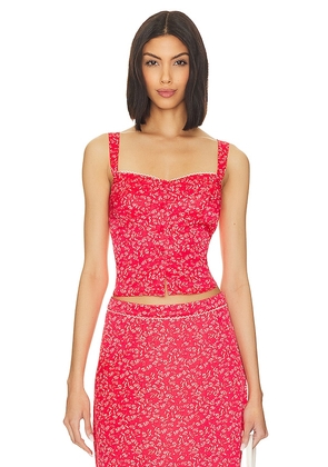 For Love & Lemons Chianti Top in Red. Size S, XL, XS.