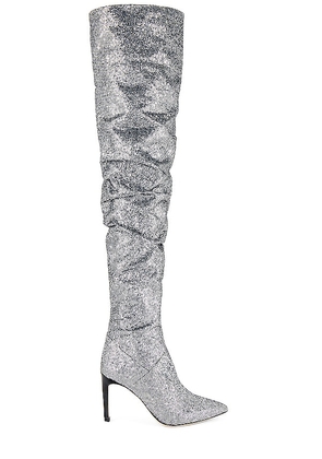 IRO Eva Over The Knee Boot in Metallic Silver. Size 40.