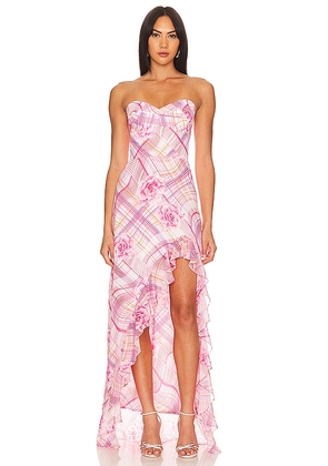 Amanda Uprichard Eden Gown in Pink. Size L, S, XS.