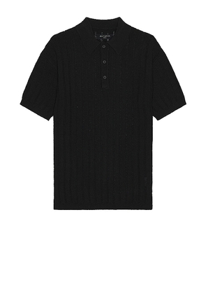 ALLSAINTS Miller Polo in Black. Size M, S, XL/1X, XXL/2X.