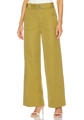 L'Academie Kjera Belted Pant in Olive. Size S, XL, XS.