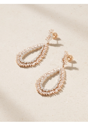 Suzanne Kalan - 18-karat Rose And White Gold Diamond Earrings - One size