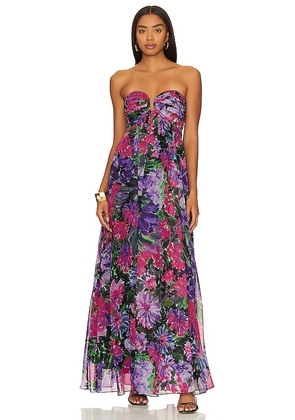 MILLY River Garden Floral Dress in Purple. Size 2.