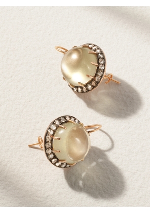 Andrea Fohrman - 14-karat Rose Gold, Moonstone And Diamond Earrings - One size