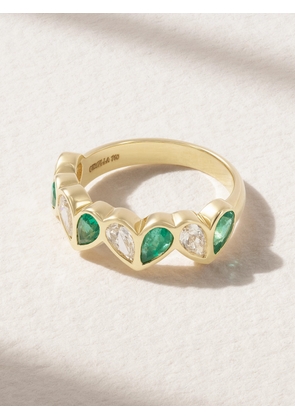Gemella - Sweetheart 18-karat Gold, Diamond And Emerald Ring - 6
