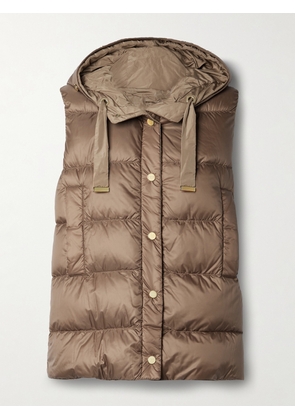 Max Mara - The Cube Hooded Quilted Shell Down Vest - Brown - UK 2,UK 4,UK 6,UK 8,UK 10,UK 12,UK 14,UK 16,UK 18