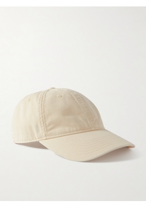 TOTEME - Embroidered Leather-trimmed Organic Cotton-blend Twill Baseball Cap - Neutrals - One size