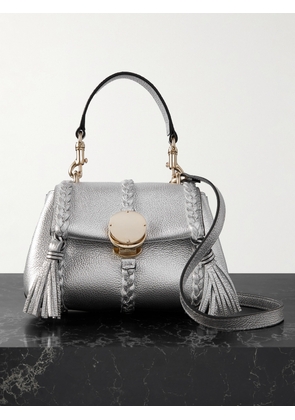 Chloé - Penelope Braided Metallic Textured-leather Shoulder Bag - Silver - One size