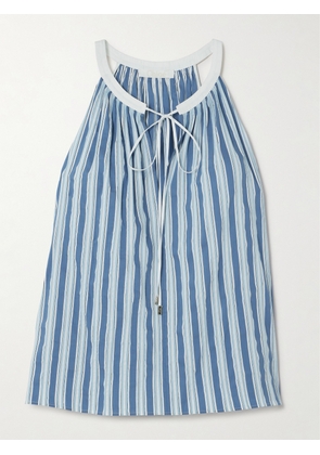 Chloé - Cropped Striped Cotton And Silk-blend Poplin Top - Blue - FR34,FR36,FR38,FR40,FR42,FR44,FR46