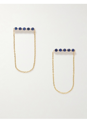 JIA JIA - Gold Sapphire Earrings - Blue - One size