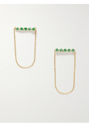 JIA JIA - Gold Emerald Earrings - Green - One size