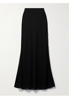 KHAITE - Mauva Silk-chiffon Maxi Skirt - Black - US0,US2,US4,US6,US8,US10,US12
