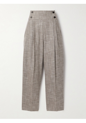 Loro Piana - Pleated Wool-blend Tapered Pants - Gray - IT38,IT40,IT42,IT44,IT46,IT48