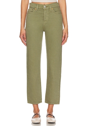 LEVI'S Wedgie Straight in Olive. Size 25, 26, 27, 28, 29, 30, 32.