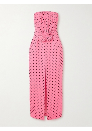 Alessandra Rich - Embellished Polka-dot Silk-georgette Midi Dress - Pink - IT36,IT38,IT40,IT42,IT44,IT46