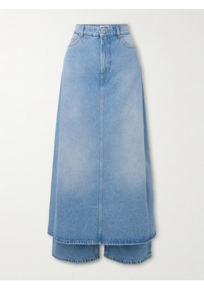 Jean Paul Gaultier - Layered High-rise Wide-leg Jeans - Blue - 24,25,26,27,28,30,31