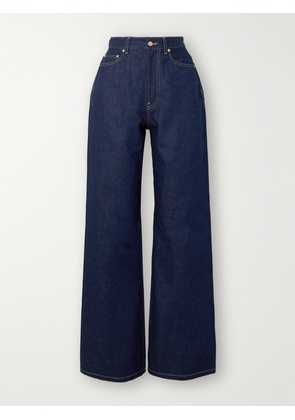 Jean Paul Gaultier - Embroidered High-rise Wide-leg Jeans - Blue - 24,25,26,27,28,29,30,31