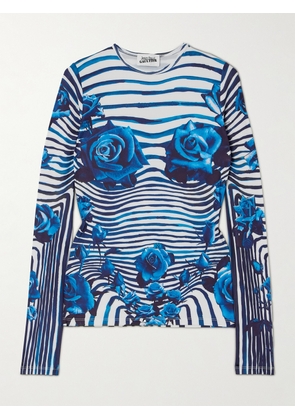 Jean Paul Gaultier - Printed Stretch-jersey Top - Blue - xx small,x small,small,medium,large,x large,xx large