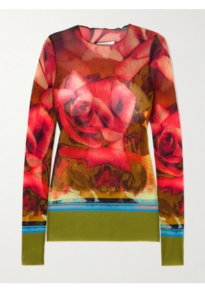 Jean Paul Gaultier - Floral-print Mesh Top - Multi - xx small,x small,small,medium,large,x large,xx large
