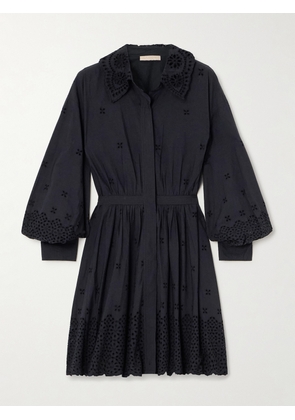 Ulla Johnson - Gemma Broderie Anglaise Cotton-poplin Mini Shirt Dress - Black - US00,US0,US2,US4,US6,US8,US10,US12