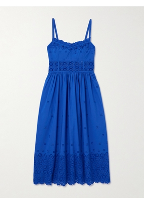 Ulla Johnson - Celestia Ruffled Broderie Anglaise Cotton Midi Dress - Blue - US0,US2,US4,US6,US8,US10,US12,US14