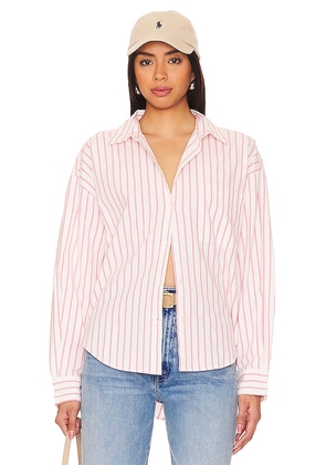 PISTOLA Sloane Oversized Button Down Shirt in Blush. Size XL.