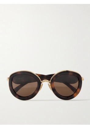 Loewe - Round-frame Tortoiseshell Acetate And Gold-tone Sunglasses - One size